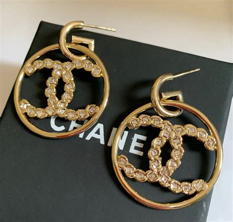 chanel hoop earrings price|real coco chanel earrings price.